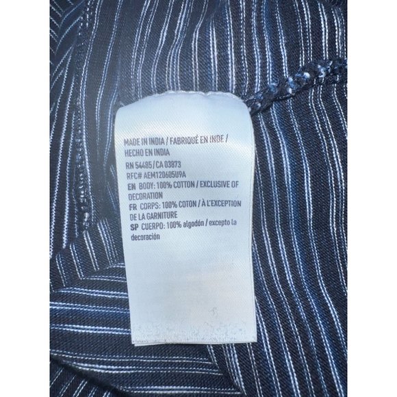 American Eagle Shirt Mens Small Blue Striped Indigo T-Shirt - Picture 7 of 7